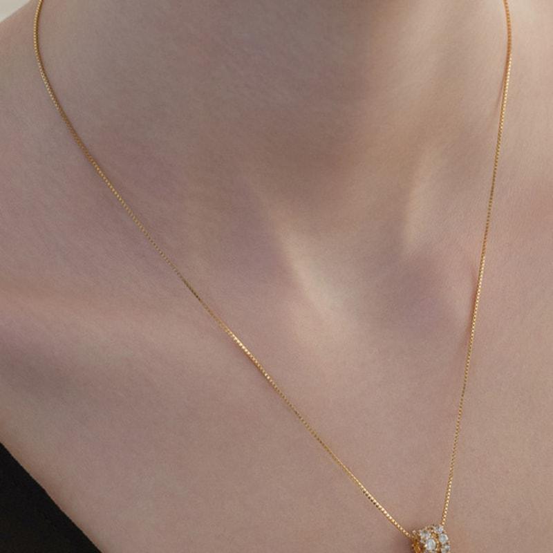 TATIANA (925 Silver) Shiny BL Ring Necklace NZ2470