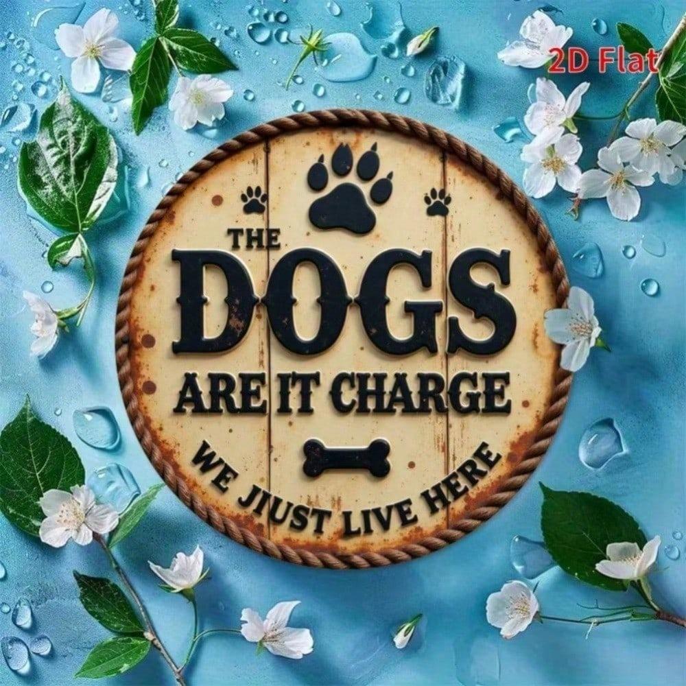 Metal Tin Sign Dog Paw Print Farmhouse Wall Art Home Decor