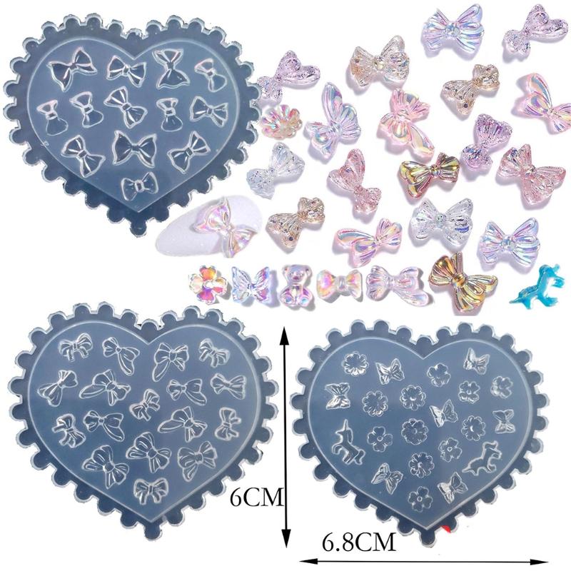Forma do zdobienia paznokci 3D Silikonowa Kombinacja Forma Dekoracyjna Łuk do Zdobienia Paznokci Narzędzie do Tworzenia Zdobień Paznokci Silikonowy Szablon do Rzeźbienia Forma