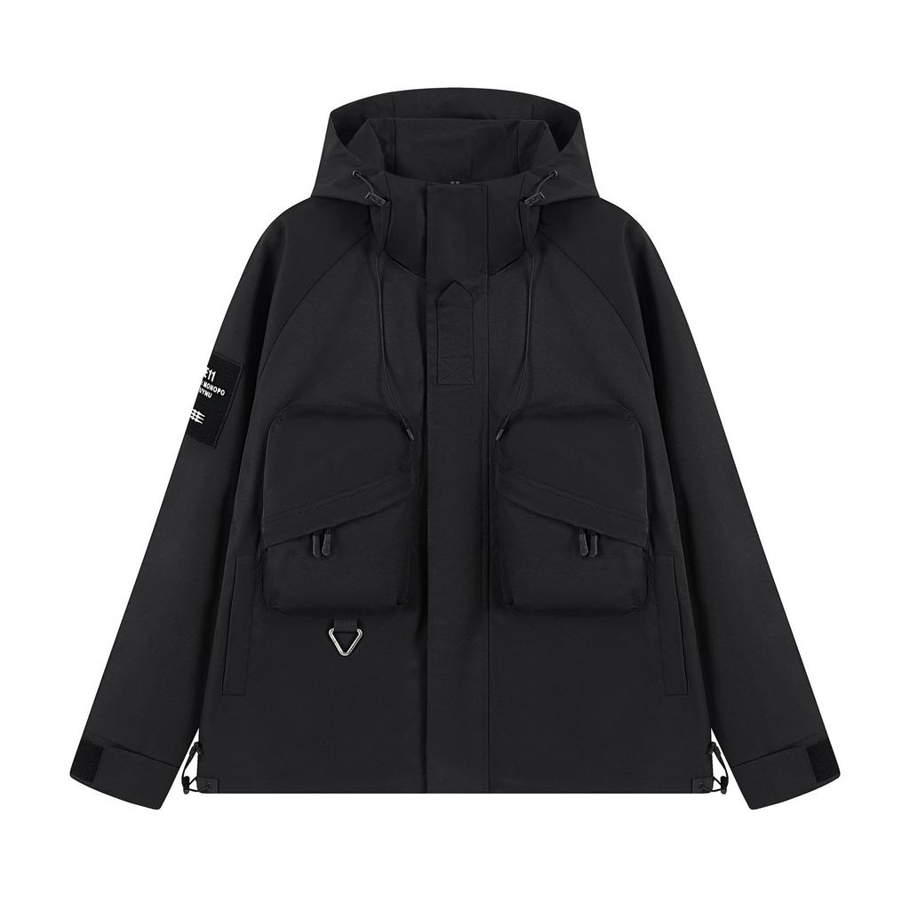 Veste décontractée à capuche pour hommes, grande taille, veste de randonnée, veste coupe-vent d'extérieur, printemps et automne
