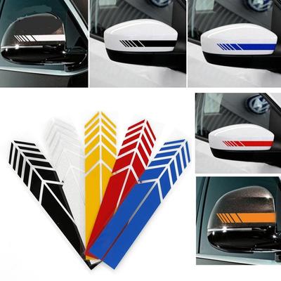 1set Car Sticker Non Fading Fashion Color Stripe Car Sticker Racing Strips Side Rear View Mirror Decor Decal Car Universal