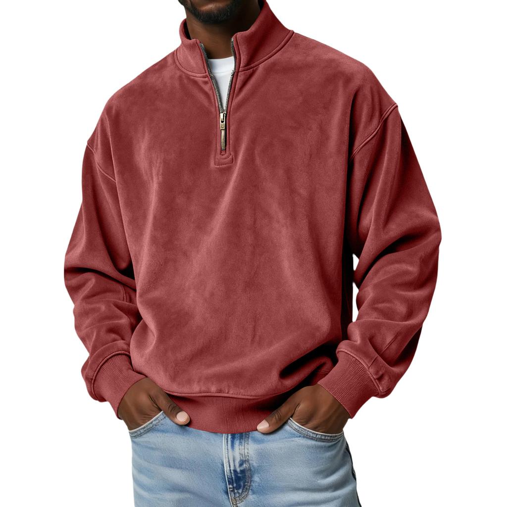 Sudadera con capucha y cremallera casual para hombre