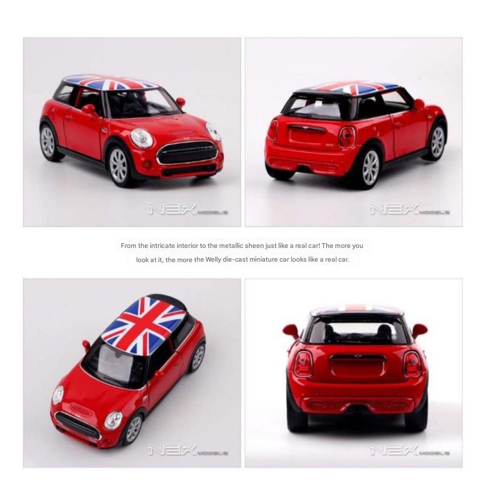 WELLY 4.75" New Mini Hatch Diecast Full Back Mini Car / Red