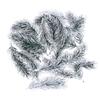 20Pcs Artificial White Flocking Plants Pine Branches Christmas Tree Decoration Festive Wedding DIY Bouquet Home Party Ornaments