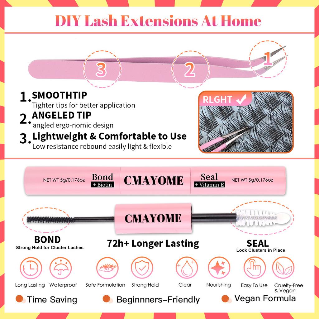 Natural Thick C-Song Single Cluster False Eyelashes 10-18Mmdiy Segmented Multi-Hair Eyelashes