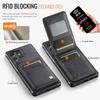 For Samsung Galaxy S24 Ultra Case AUTSPACE A12 Leather Back Cover with Magnetic Detachable Card Bag Kickstand