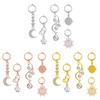 5 Pcs Stainless Steel Fake Belly Button Rings Dangle Non Piercing Belly Button