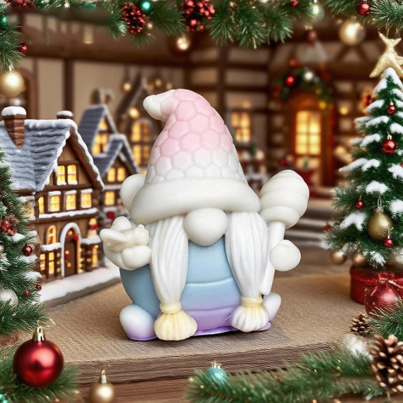 Christmas Theme Candle Silicone Mold Santa Dwarf Silicone Mould Heat Resistant For Candle Soap Christmas Decoration