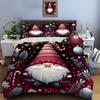 Christmas Gnome Print Bedding Set Duvet Cover 1 Duvet Cover 2 Pillowcases Adult and Children Bedding Set Luxury Holiday Gifts