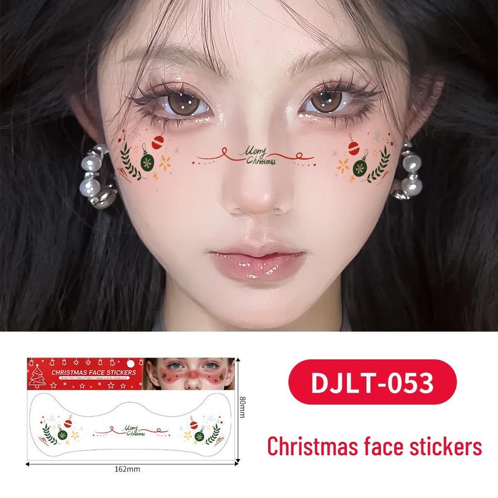 Christmas Tattoo Stickers: Easy-to-Remove Temporary Makeup Tattoos with Tree, Reindeer, and Snowflake Designs.