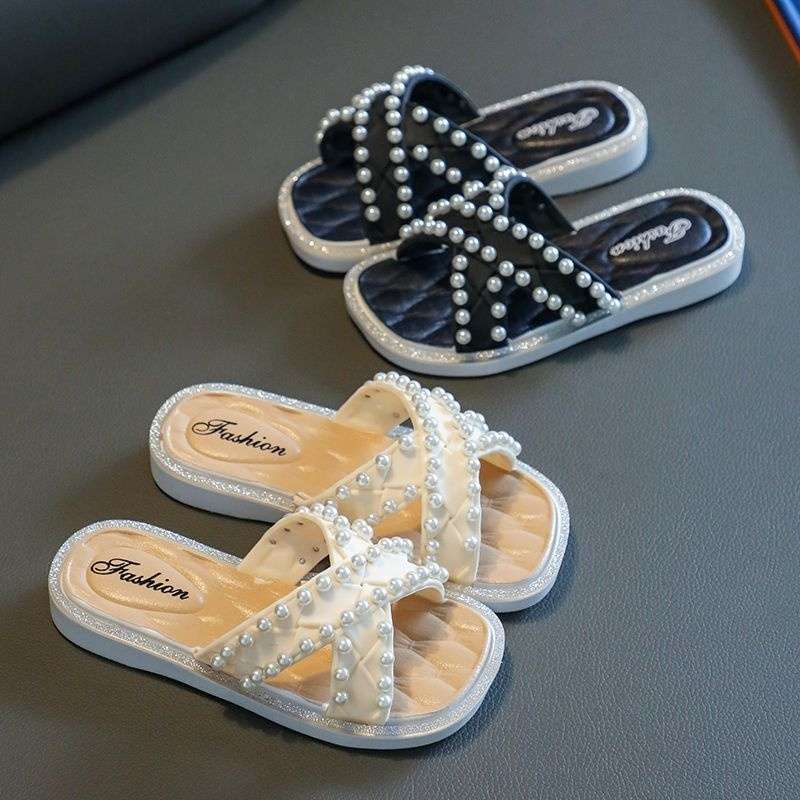Children's Slippers Girls Summer Baby Slippers Home Indoor Deodorant Non-slip Girls Slippers Medium Children's Cool Slippers