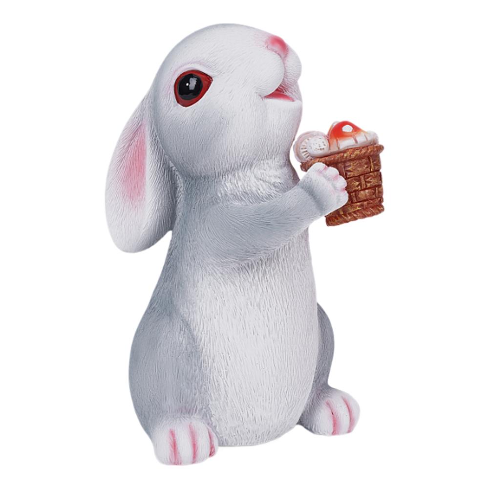 

Солнечный милый кролик ночник смоляная мини-скульптура кролика светодиодная фигурка кролика лампа держатель гриб/цветы садовый ландшафтный декор