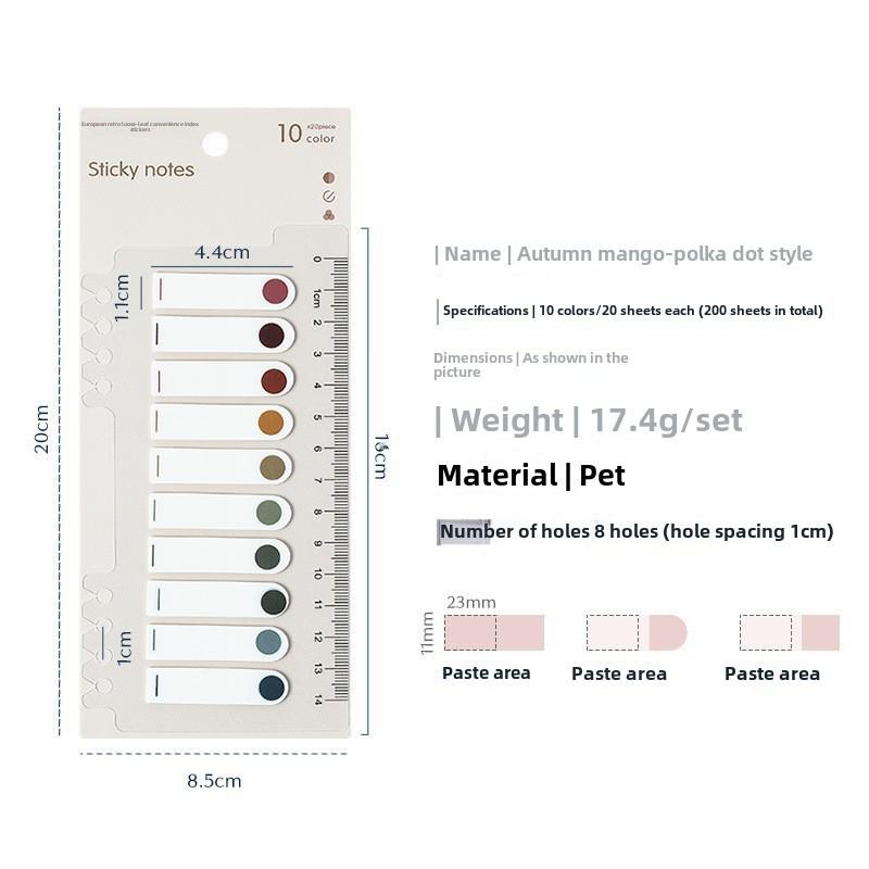 

Красочные прозрачные наклейки с индексом линейки Моранди - записываемые этикетки классификации и липкие заметки