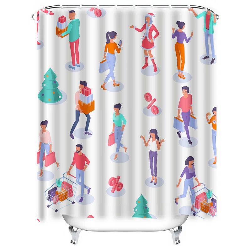TU Shopping Lovers Shower Curtain Bathroom Decor Set Modern Art Home Textile Retail Therapy Gift Ideas Trendy Design Stylish Hom