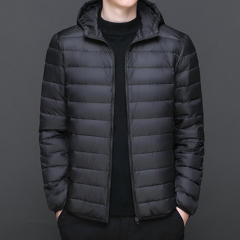 Down Jacket Men's Autumn and Winter Couples Fashionable Casual Comfortable Lightweight Non Running Down Hooded Lightweight Men's Warm Top