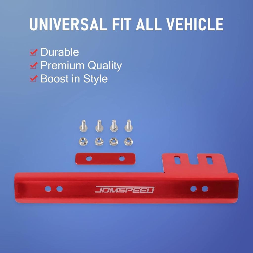 Universal Red Front Bumper License Plate Mount Bracket Relocator Holder Red