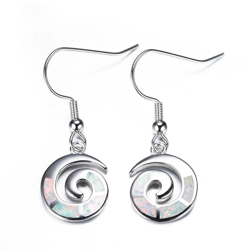 New Korean Style White and Blue Spiral Versatile Ear Hook Design Personalized and Fashionable
