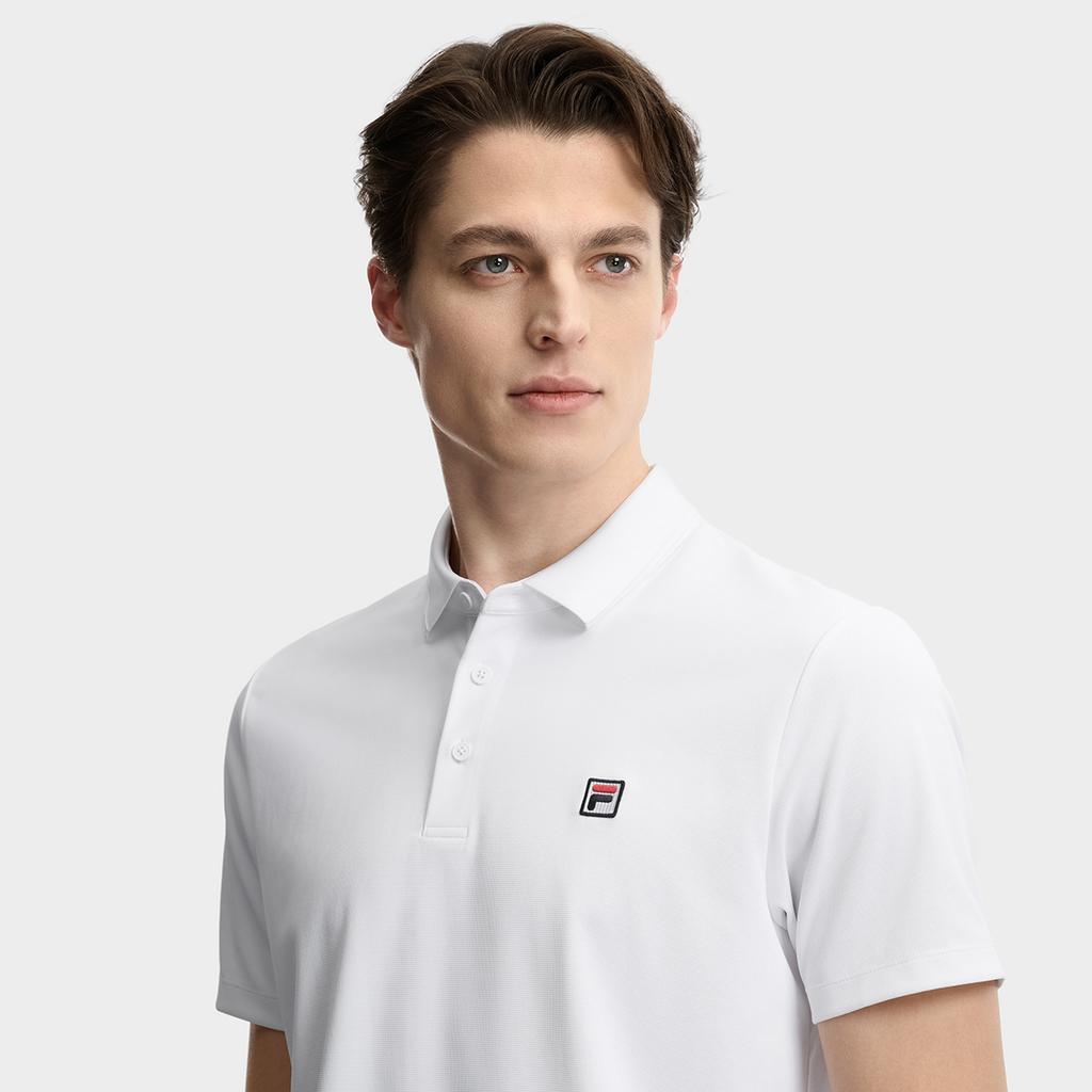 Fila Heritage Simple Classic Casual Versatile Comfortable Short Sleeve Polo Shirt Men Tops White F51M628101FWT