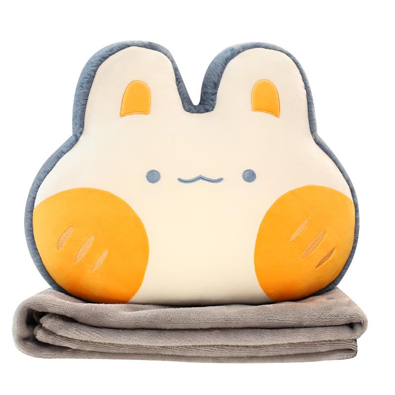 Cute Cartoon 3-in-1 Pillow Blanket: Backrest, Car, Office Nap Essential