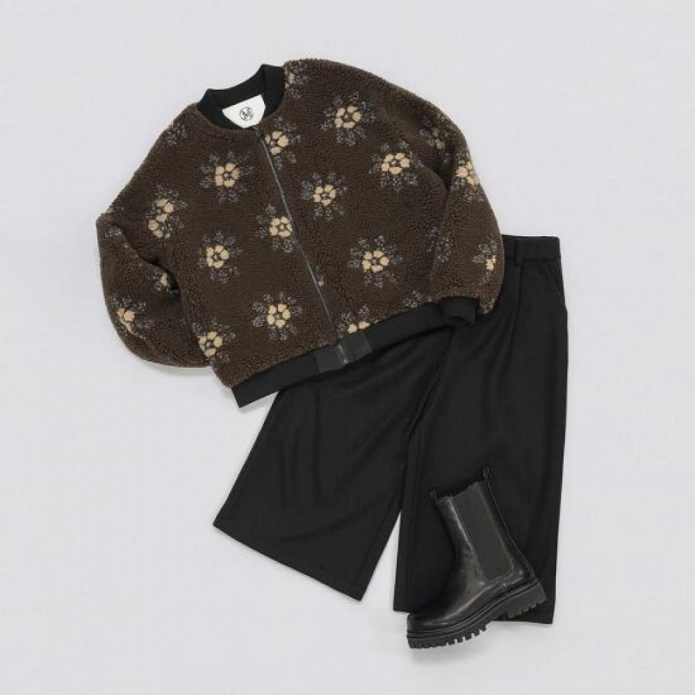 Mizqz Reversible Flower Fleece Dumble Zip Up Jacket