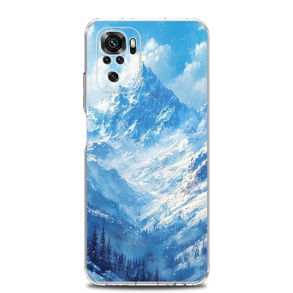 Phone Case For Xiaomi Redmi Note 14 13 12 4G 9S 9 10 11 Pro Plus 5G 14C 13C 12C 10C 9A TPU Cover Landscape Winter Light Snow