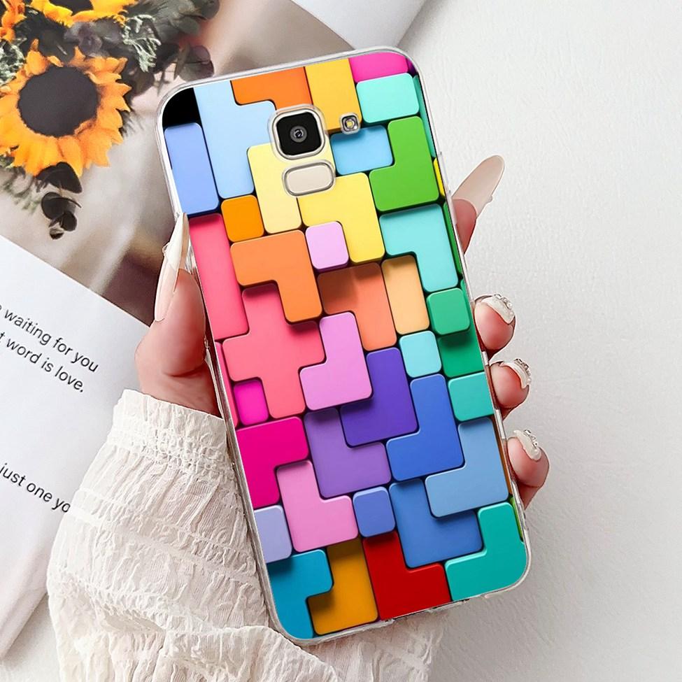 Clear For Samsung J6 2018 Case SM-J600F Cute Fashion Funny Painted Back Cover For Samsung Galaxy J6 2018 Phone Case J600G J600FN