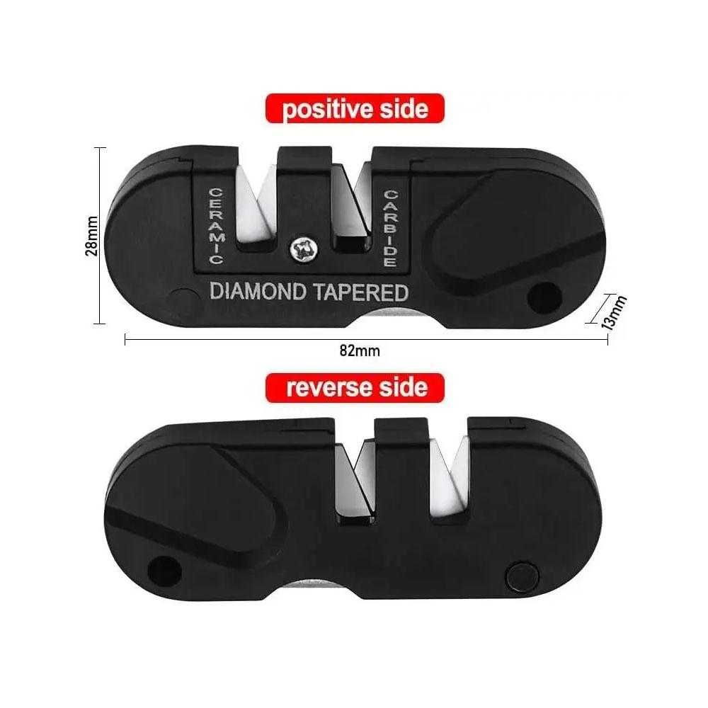 Pocket Knife Sharpener Survival Tool Preset Carbide Ceramic Stone Sharpeners Fold-Out Diamond Coated Rod