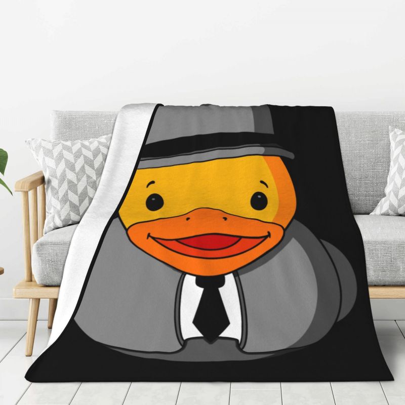 Custom Ultra-Soft Fleece Yellow Colorful Rubber Duck Pattern Throw Blanket Warm Flannel Blankets for Bed Home Couch Quilt