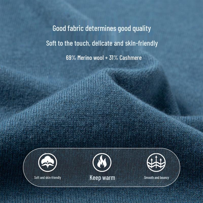 Hodo Men's Luxury Cashmere Blend Round Neck Sweater