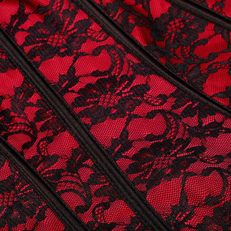 Korsett mit entbeinter Taille, sexy Korsett für Damen mit Schnürung, Taillenkorsett mit entbeinter Taille, Blumenmuster, Brokat-Überbrustkorsett für Damen, Abnehmen