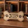 Pet Hair Keepsake Box Dog Box, Wooden Bone Shaped Customizable Fur Organizer Storage Sympathy Memorial Gift for Loss of Pets Container