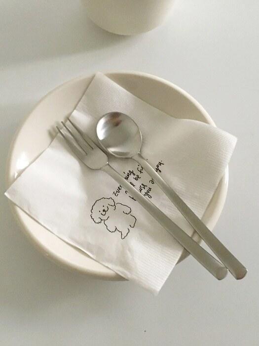 

Elegant Table Mine Matte Teaspoon Fork (Home Cafe Fruit Yogurt for Dessert) tea spoon