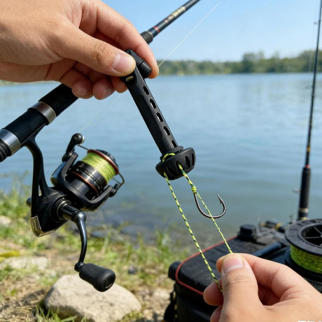Fischerei Angler Schnur Einfädler Angelzubehör Zum Einfachen Montieren Kleiner Fliegen Vorfachknoten Hilfe Funktioniert mit den Meisten Haken und Vorfächern