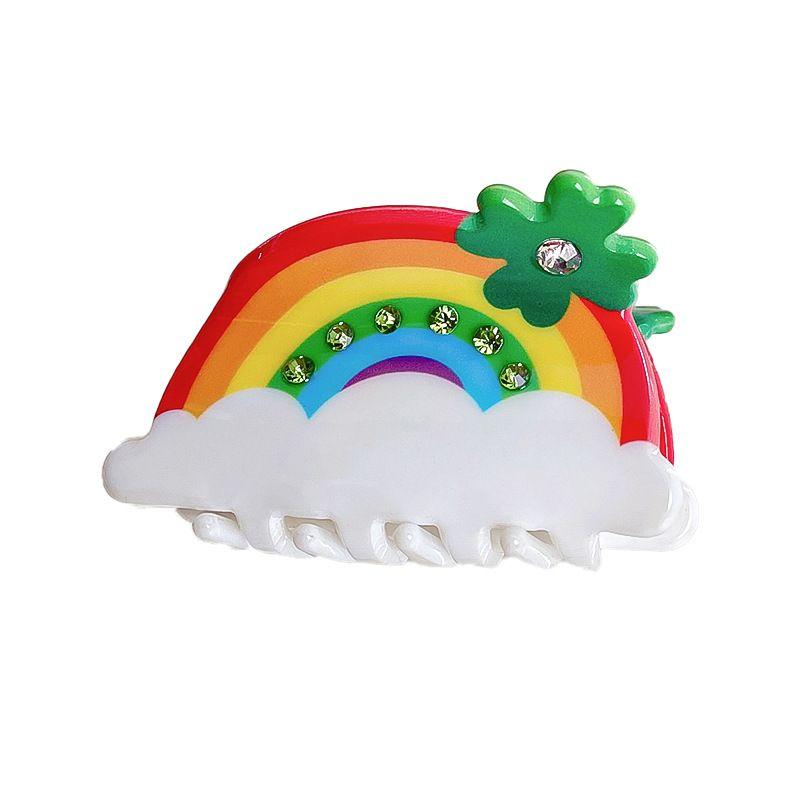 1pc Rainbow Small Grab Clip, Sweet Temperament Hair Clip, Half Tied Hair, Ponytail Clip, Small Shark Clip Hair Accessory