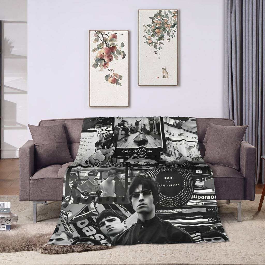 Ossis Band Flannel Blanket Soft Throw Blanket for Couch Bed Travel Office Pattern Bedspread Sofa Bed Cover