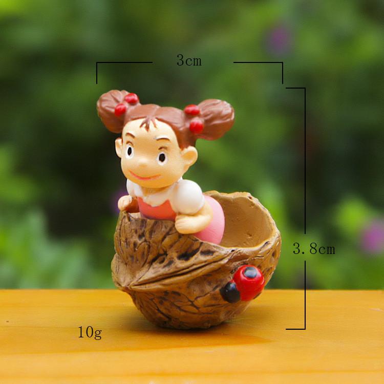Cartoon My Neighbor Totoro Andwalnut Kernel Coal Balls Resin Miniature Micro Landscape Figures For Gift And Decoration