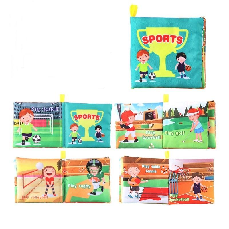 

Baby Early Education Cognitive Toy 3d Palm English Cloth Book Chewable Washable Dinosaur Ocean Sports