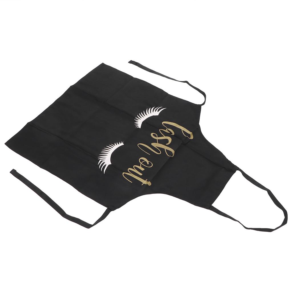 Eyelash Artist Apron Soft Breathable Washable Eyelash Pattern Apron for Kitchen Beauty SalonBlack