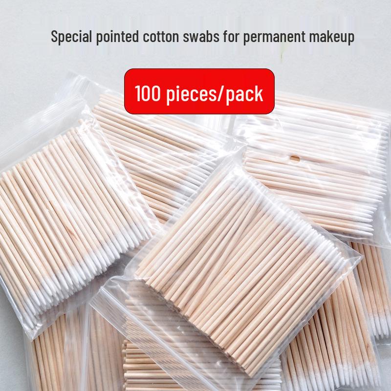 

Загострені бавовняні палички для перманентного макіяжу: Ватні палички на дерев яній основі