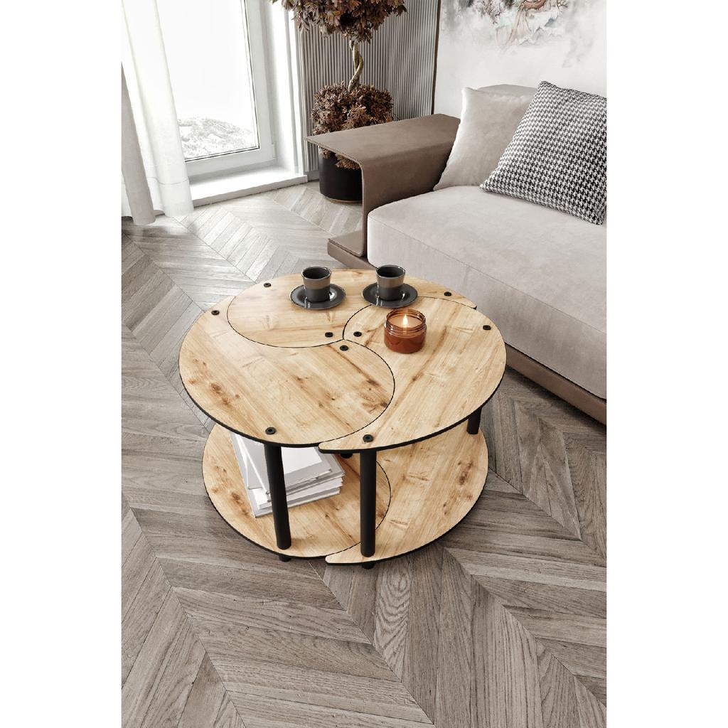 Yin Yang Unity Serenity Coffee Table Set Of 3? Sapphire-oak 70 Cm