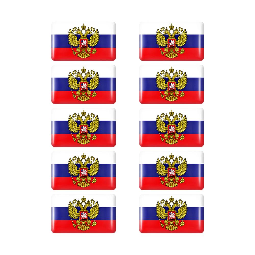 10 szt. Naklejki z flagami epoksydowymi Naklejka do dekoracji wnętrza samochodu dla Zjednoczonych Emiratów Arabskich Tajlandii Holandii Rosji Brazylii Włoch Odznaka