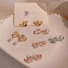 Silver Needle Diamond Flower Pearl Drop Earrings - Light Luxury, Small and Sweet Fresh Style for Women