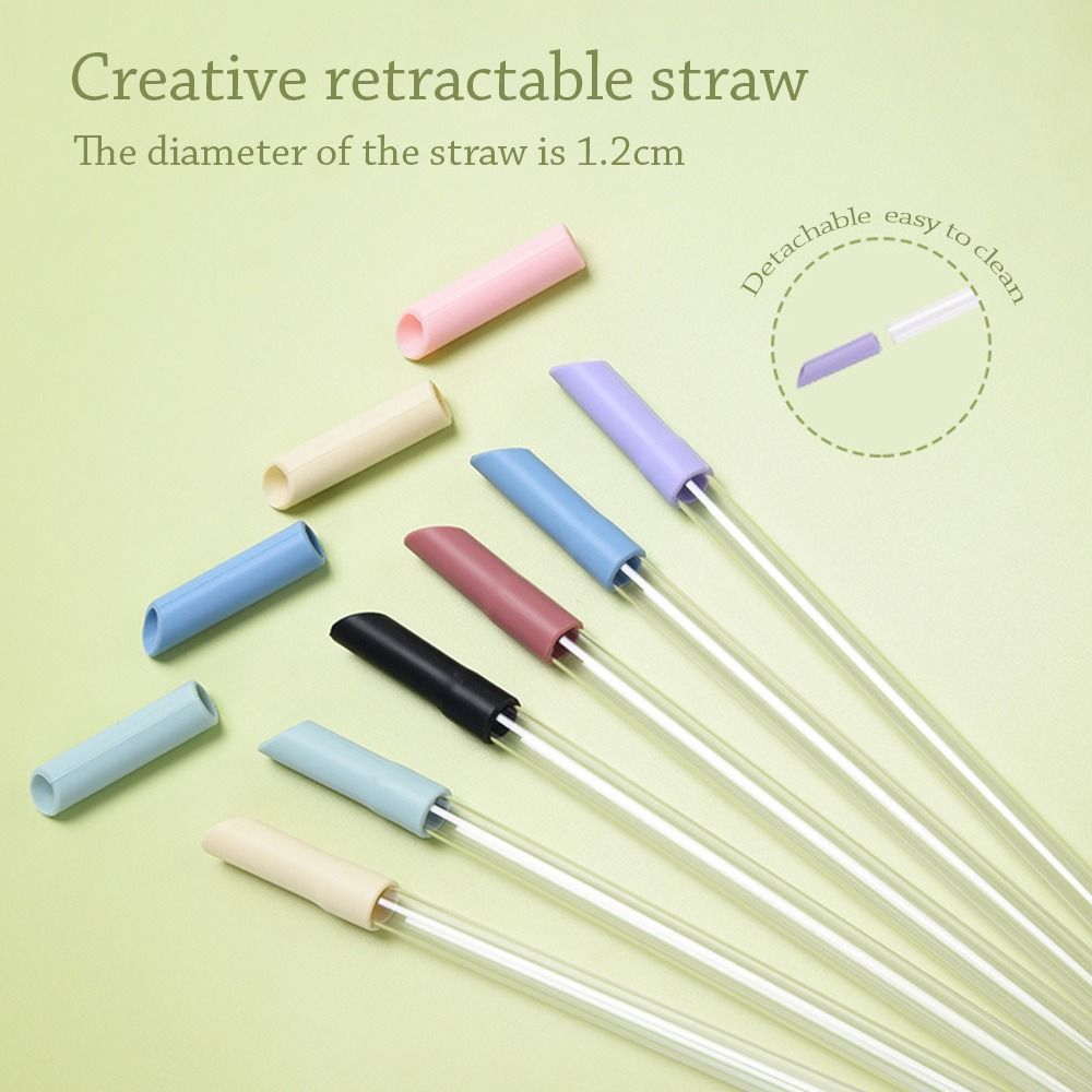 Water Cup Straw Reusable Silicone Straw Silicone Multicolor Scalable Straw Replaceable Cups Straw Tea Milk