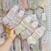 Women's Candy Color Double Needle Cotton Socks – Summer Non-Slip, Breathable, Sweat-Absorbent, Low-Cut Korean Style.