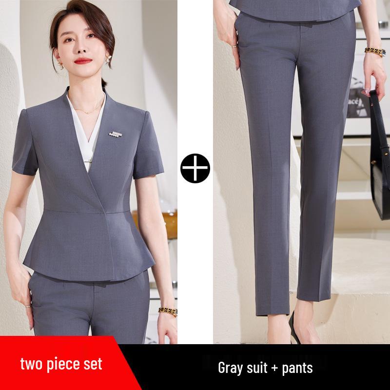 Women's Formal Business Suit Set - Skirt Uniform for Office, Reception, or Hotel Front Desk