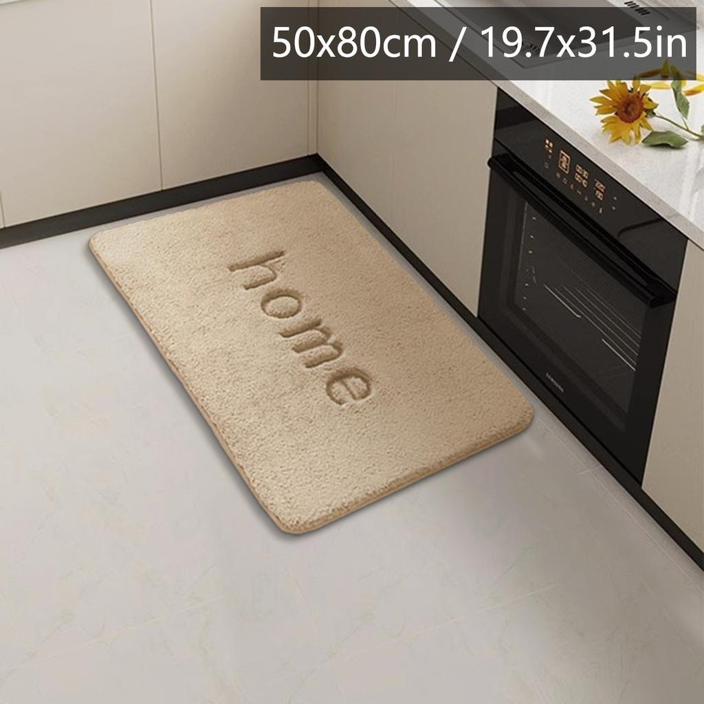 Long Flannel Kitchen Floor Mats Water and Oil Absorption Soft Mats Household Non-slip Mats Bathroom Mats Door Mats