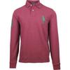 Polo Solid Color Big Pony Embroidered Logo Long Sleeve Polo Shirt Men Tops Burgundy 710675993-012