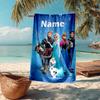 Custom Name Ultra-Soft Beach Towel with Elsa Theme,Ideal for Pool - Camping, Diving - Perfect Travel Essential, Vibrant Beach Towel.