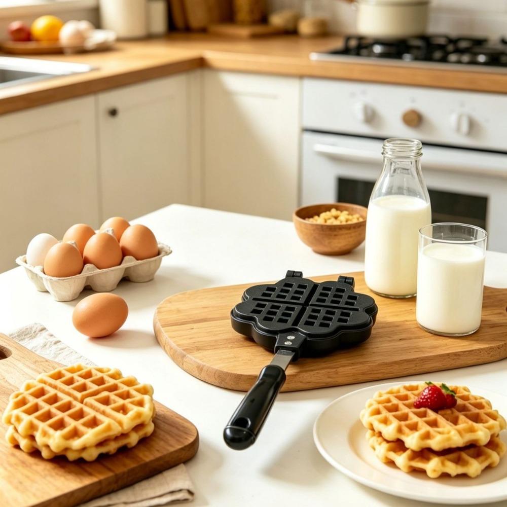 Antihaft-Herzförmige Waffelform Aluminium Zink Zinklegierung Waffeleisen Kreative Waffelbackform Kochen