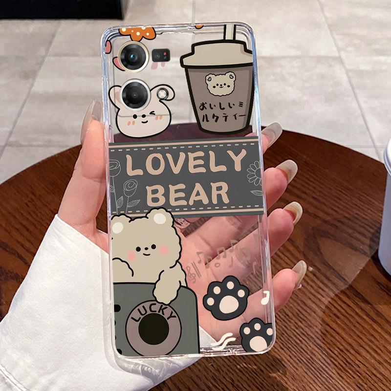 Case For OPPO Reno7 Reno8 4G Reno 7 8 Capa Clear Silicone Soft TPU Cover For Oppo F21 Pro F21S Pro 4G Cute Rabbit Cat Phone Case
